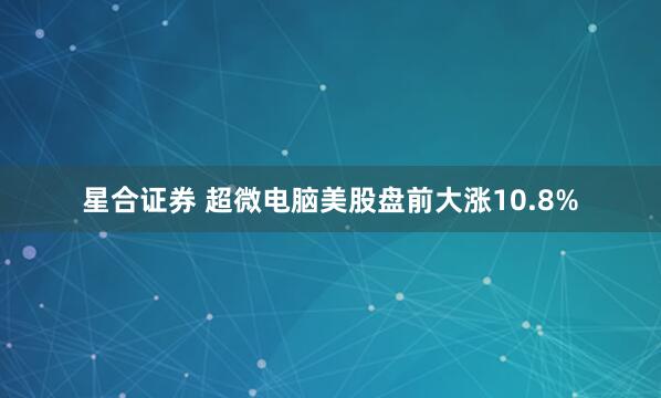 星合证券 超微电脑美股盘前大涨10.8%
